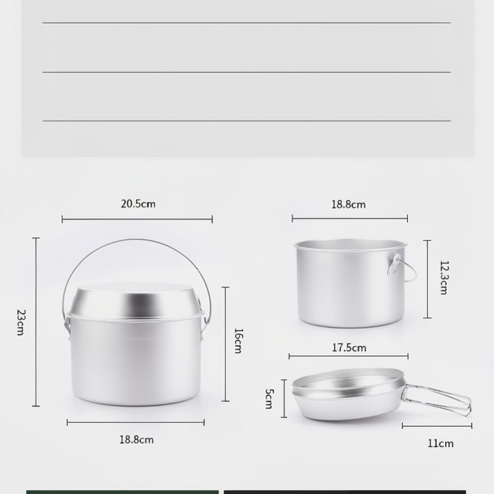 Camping Cooking Dining Set - 야외 피크닉용 알루미늄 조리 도구 세트,