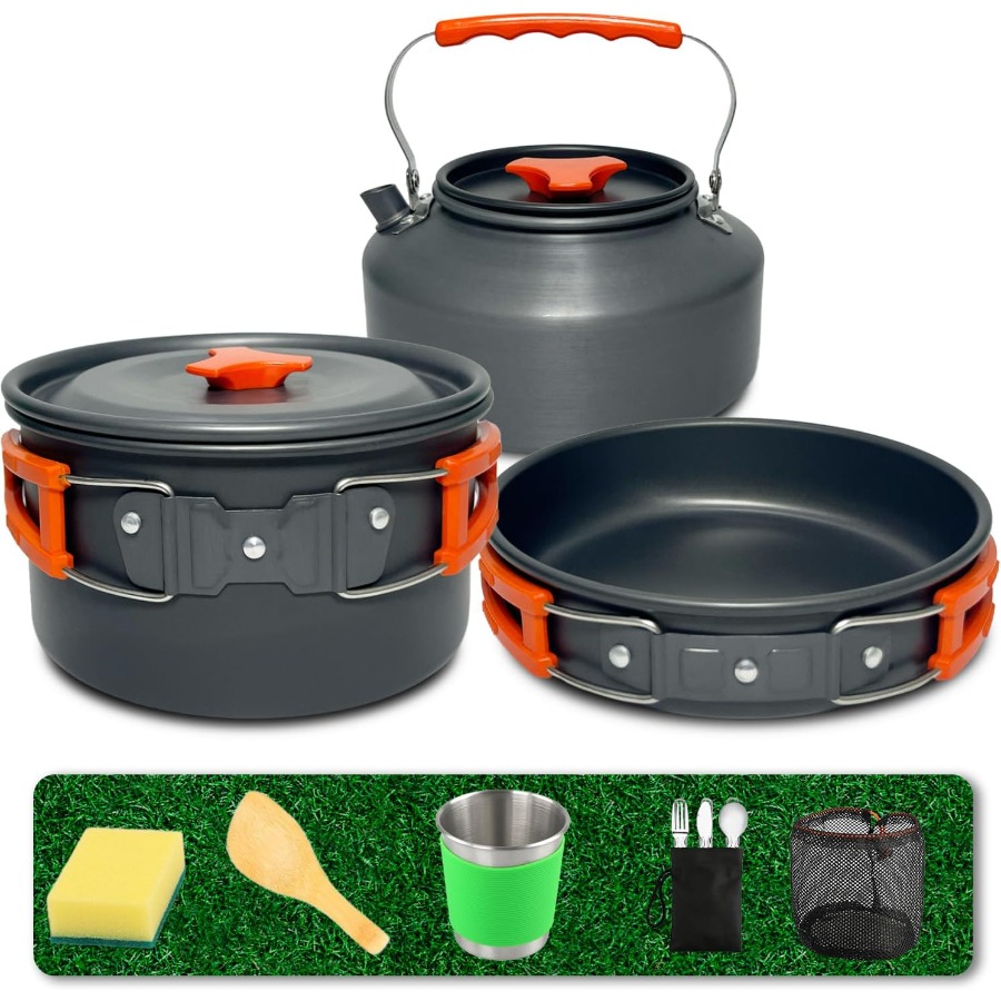 Camping Hiking Cooking - 캠핑용 조리 도구 세트: 35온스 논스틱