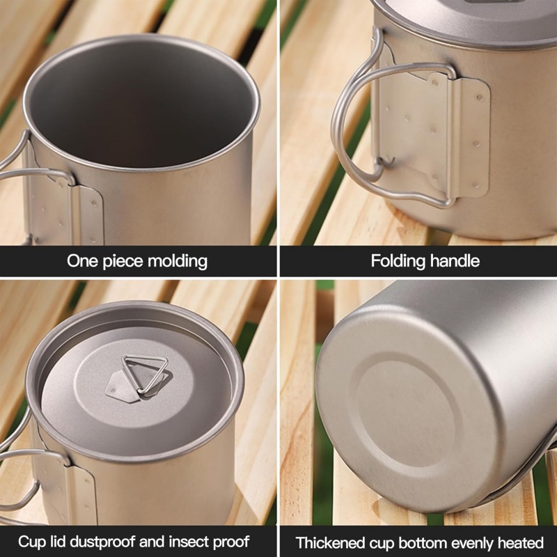 접이식 손잡이가 있는 티타늄 캠핑 머그, 가벼운 휴대용 - Camping Cooking Organizer 리뷰 및 가격