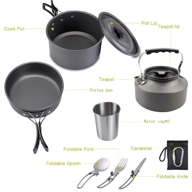 고품질 야외용 경량 캠핑 스토브, 아노다이즈드 알루미늄 - Quality Camping Cooking Set 리뷰 및 가격