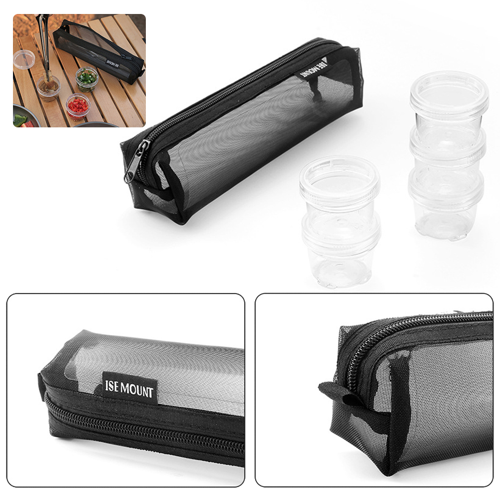 캠핑용 향신료 키트 보관 가방, 5개의 투명 양념병,  - Camping Cooking Container 리뷰 및 가격