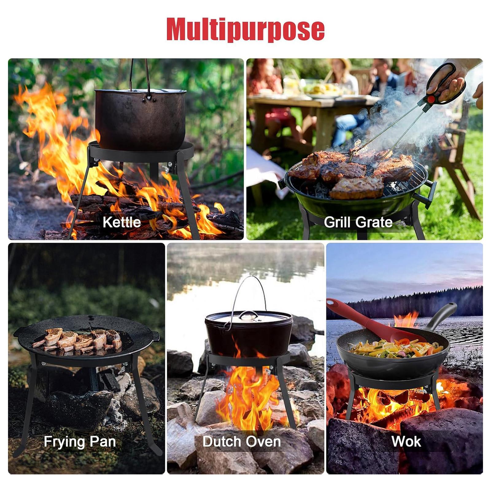 접이식 캠프파이어 삼각대 철제 휴대용 그릴 스탠드 캠프 - Camping Hiking Cooking 리뷰 및 가격