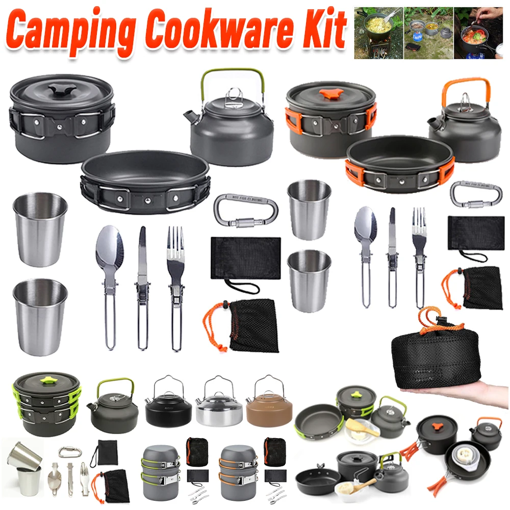 캠핑 조리기구 세트 주전자 냄비 프라이팬 휴대용 접이식 - Camping Hiking Cooking 리뷰 및 가격
