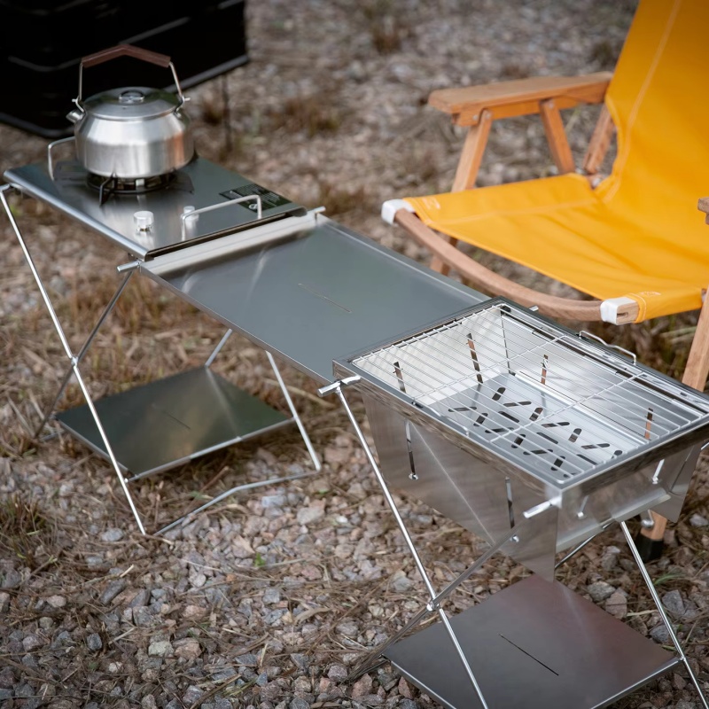 야외용 스테인레스 스틸 접이식 테이블 피크닉 전술 테이 - Camping Cooking Table 리뷰 및 가격