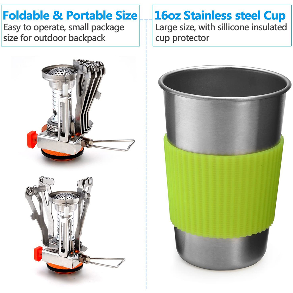 스토브가있는 캠핑 조리기구 키트 야외 요리 세트 야외  - Camping Cooking Organizer 리뷰 및 가격
