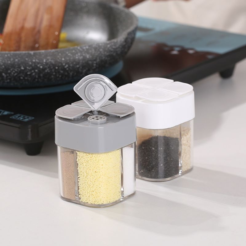 뚜껑이 있는 4-In-1 투명한 향신료 디스펜서 항아리 - Camping Cooking Container 리뷰 및 가격